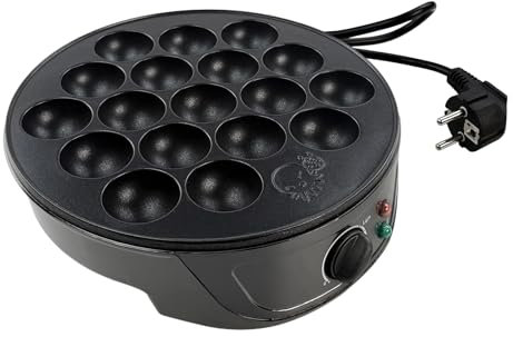 Elektrischer Takoyaki Maker, 750W 18 Löcher Takoyaki Maschine Mini Octopus Ball Making Tool Backform 220-240V, Non-Stick Octopus Grill Tray für die Herstellung Japanischer Takoyaki Octopus Bällchen
