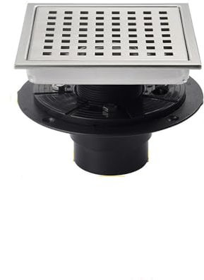 Desagüe de Ducha Cuadrado antiolor, de Acero Inoxidable 304, con Rejilla extraíble, para Ducha, Piscina, Cepillado, 110 mm