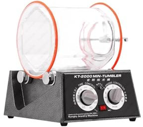 5kg Tumbler Rotary Jewelry Polisher Bead Surface Cleaner Drum Polisher Machine KT2000 with Chamfering Timer,Conception Durable