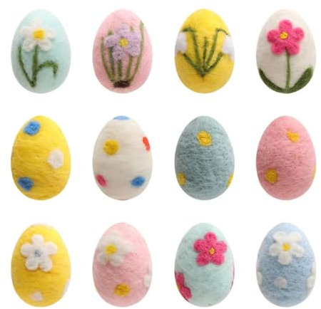 Louttary Ostereier-Dekorationsset: Filz- und Schaumstoff-Ostereier für DIY-Basteln, Hausdekoration und Kinder-Geschenke