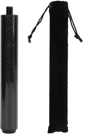 Tbest Billardbecken -Cue Extensoin, 8 Zoll Carbon Faser Pool Cue Extender Stick mit Gummi -Heckstopfen für Billardzubehör