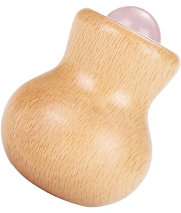 ELAYARD Jade Face Massage Roller for Women with Wood Handle, Relieve Tension and User-friendly Design, for Home Use to Relax Facial Muscles and Improve Skin Care
