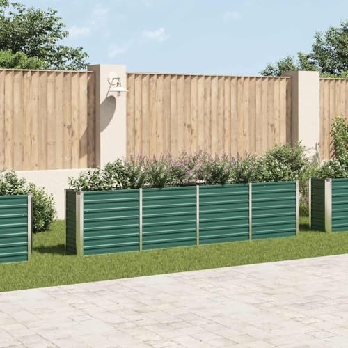 Hochbeet 320x40x77cm, verzinkter Stahl grün, erhöhter Pflanzkübel für Garten Outdoor, langlebiger Metall Blumenkasten für Gemüse Pflanzen