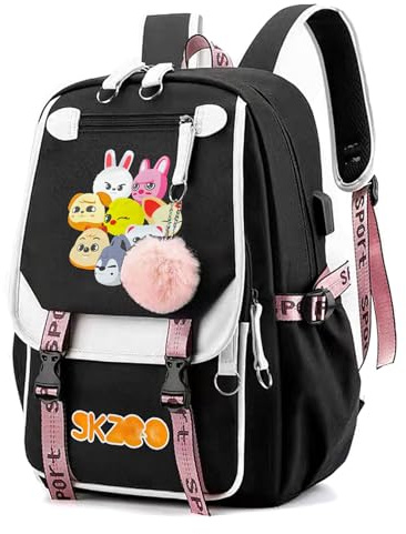 NlsqAMZ Strraykiid Rucksack, Strraykiid School Backpack, SKZ Merchandise | Große Kapazität Schulrucksack, Casual Backpack, für Schule, Camping, für Students, Wasserabweisend mit Verstellbare Träger