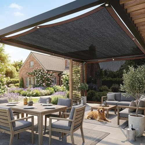 Genérico Red De Sombra con Ojales, Malla Sombreadora Protección UV Toldo Parasol Rectangular Tela De Sombra para Pergola Impermeable Tela De Lona Sombras Exterior para Jardín Invernadero