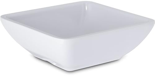 Carlisle FoodService Products Ramekins Sauce Bowl, Square Bowl for Catering, Kitchen, Restaurant, Plastic, 2 Ounces, White, (Pack of 48)