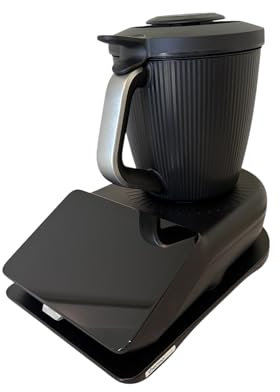 Tavola scorrevole per Bimby TM7 – Base leggermente scorrevole ThermoBase legno MDF di alta qualità – Protegge la bilancia e facilita lo spostamento – antiscivolo, design elegante, colore nero