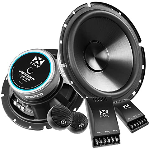NVX VSP65KIT 750W Peak (250W RMS) 6.5 V-Series 2-Way Component Speaker System with 25mm Silk Dome Tweeters