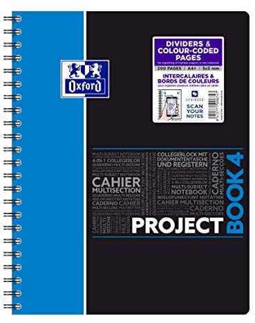 Oxford Projectbook A4 Studium Collegeblock kariert 100 Blatt - Zufallsfarbe, kein Farbwunsch möglich