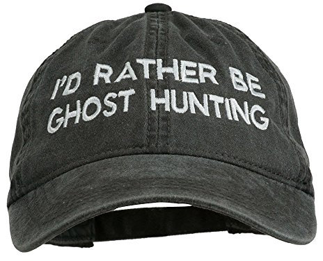 e4Hats.com I‘d Rather Be Ghost Hunting bestickte Kappe, schwarz, Einheitsgröße