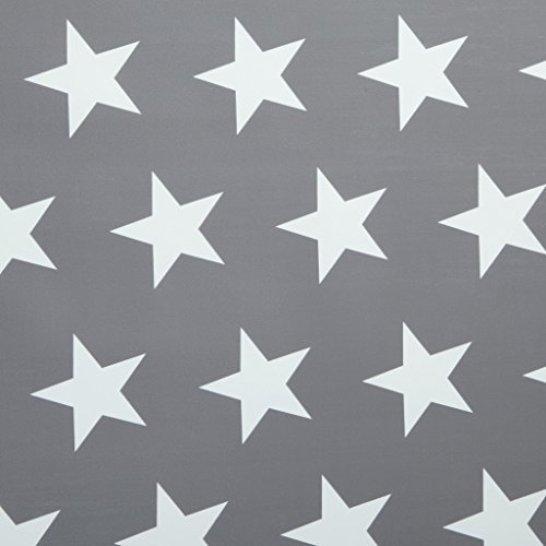 Grey Large Star PVC Vinyl Wipe Clean Tablecloth 120cm (47) Round