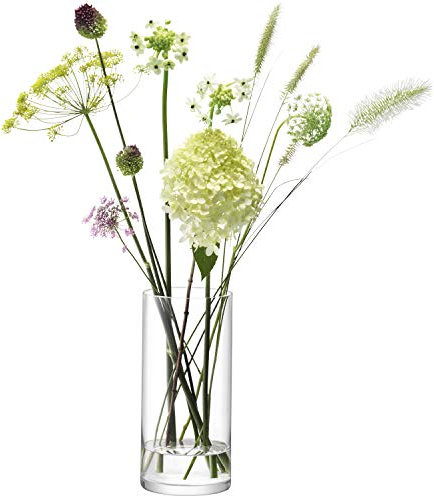 LSA International Column Vase, Glass, Clear, 13 cm x 13 cm x 28 cm