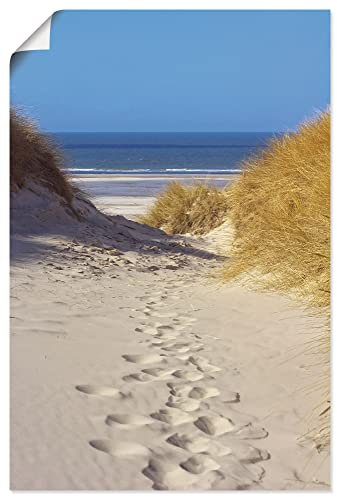 ARTLAND Wanddeko Poster & Kunstdrucke Wandposter 90x60 cm Strand Meer Maritim Küste Düne Gräser Nordsee Himmel Urlaub T1CF