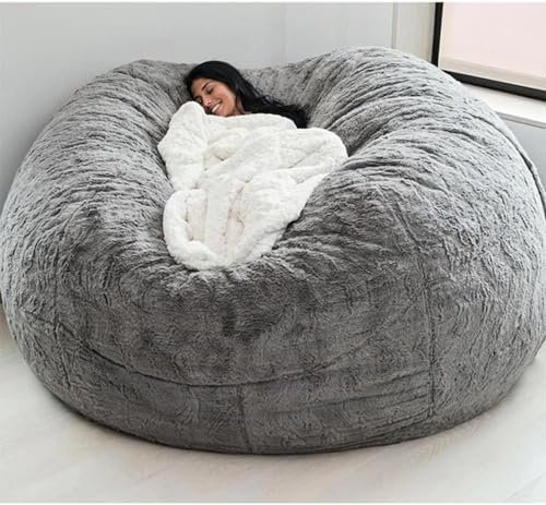 DSXH Riesiger Sitzsack-Bezug, flauschig und kuschelig, für Erwachsene (ohne Füllung), Wohnzimmermöbel, Party, waschbar, Sitzsack, Birne, Sofabezug, 150 * 65cm/5ft