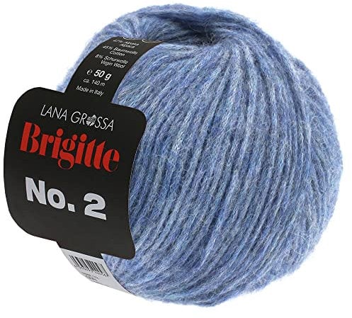 LANA GROSSA Brigitte Nr.2 | Edle Netzgarnstruktur aus Alpaka und Baumwolle | Handstrickgarn aus 47% Alpaka, 45% Baumwolle & 8% Schurwolle | 50g Wolle zum Stricken & Häkeln | 140m Garn FB 6