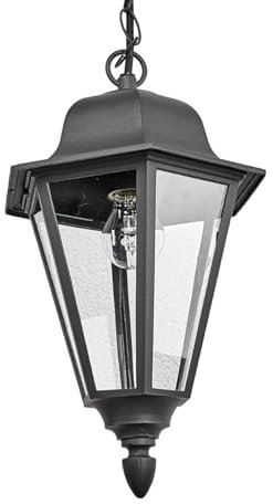 Lindby Außenleuchte Edana (spritzwassergeschützt (Modern) in Schwarz aus Aluminium (1 flammig, E27) - Pendelleuchte außen