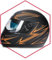 Integralhelm Mit Sonnenblende Schwarz-Orange Matt 55-56 Motorradhelm Klapphelm