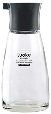 Cabilock Botella dispensadora de aceite de vidrio, recipiente de cocina, botella de aceite, salsa de soja, botella de condimentos para cocina y restaurante (negro)