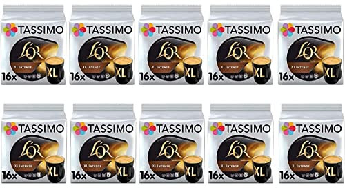 TASSIMO L'OR XL Intense Coffee Capsules Recharges T-Discs Pods 10 Pack, 160 Boissons