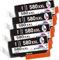 KINGWAY PGI-580XXL Schwarz Patronen Ersatz für Canon 580 PGBK Druckerpatronen Kompatibel mit Canon Pixma TR8550 TS6250 TS6150 TS9550 TR7550 TS8250 TR8500 TS6151 TS8251 TS8150 TS6251 TR7500 (4er Pack)