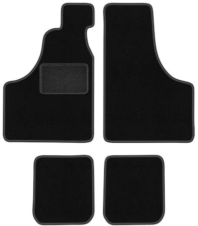 Velours-Fußmatten passend für Fiat 126P 1973-2001, Schwarz, LUX, passgenau | Velours-Teppich (Polypropylen), ca. 6,5 mm; rutschfest, Universal-Befestigungen