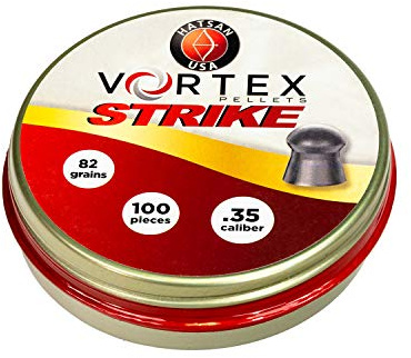 HatsanUSA Vortex Strike .35cal Airgun Pellets, 82grains, Gray