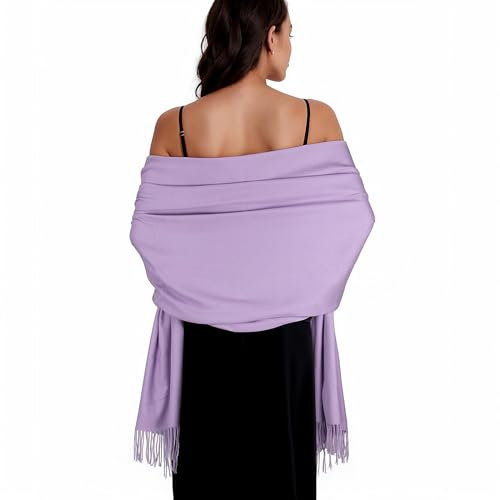 SWAT PANY Ladies Scarf Purple Pashmina Shawls and Wraps Winter Scarfs for Women Wedding