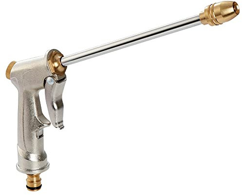 eROOSY Metall Gartenschlauch Spritzpistole Langer Düse, Metall Garten Spritzpistolen, Gartenschlauch Spritzpistole für Autowäsche Rasenbewässerung Garten- und Reinigungsarbeiten