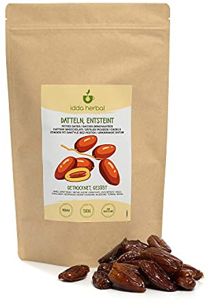 Datteri (500g), Datteri Secchi Snocciolati, Deliziosi e Succosi, Snack alla Frutta Pronto da Mangiare, Vegano
