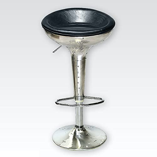Phoenixarts Vintage Leder Barhocker Drehbar und Höhenverstellbar Industrie Design Barstuhl Echtleder Tresen Hocker gepolstert (1)