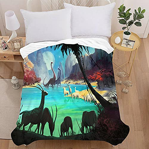 Morbuy Kuscheldecke für Mädchen Decke, Sofa Weiche Flanelldecke Warm Sofadecke Wohndecke Kuscheldecke Mikrofaser für Bettüberwurf Tagesdecke (130x100cm,Dinosaurier)