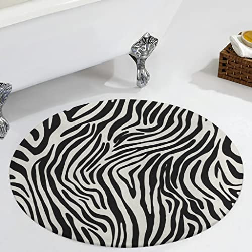 Veryday Zebra Rund Teppich Luxury Wohnzimmerteppich als Fußmatte Fußabstreifer Haustürmatte für Kinderzimmer Schlafzimmer White Einheitsgröße