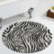 Veryday Zebra Rund Teppich Luxury Wohnzimmerteppich als Fußmatte Fußabstreifer Haustürmatte für Kinderzimmer Schlafzimmer White Einheitsgröße