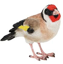 Rivanto® Vogelfigur Stieglitz, authentische Tierfigur aus Kunststoff, ca. 8,5 cm, Gartendekoration