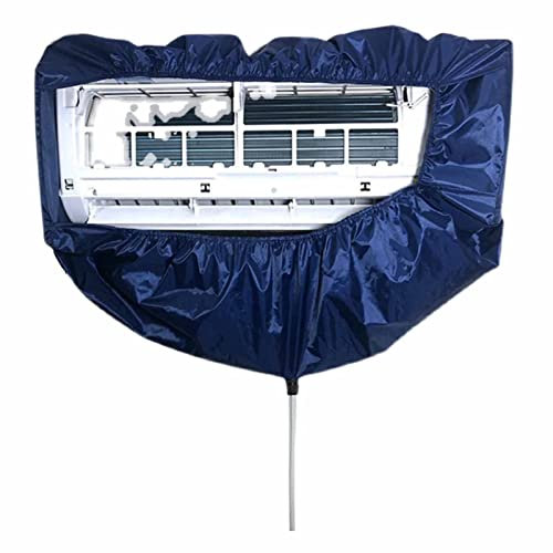 Air Conditioner Cleaning Cover Wall Mounted Air Conditioning Dust Washing Clean Cover with 2.8m Water Pipe, Waterproof Split Air Conditioner Cleaning Kit, for 1-1.5P/2-3P, Blue (Blue 2)