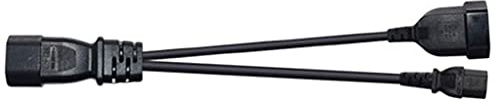 zalati C14 Male to C13 with Euro 2 Pole Female 2 in 1 Y Split Power Cord 3 Pole - 25CM