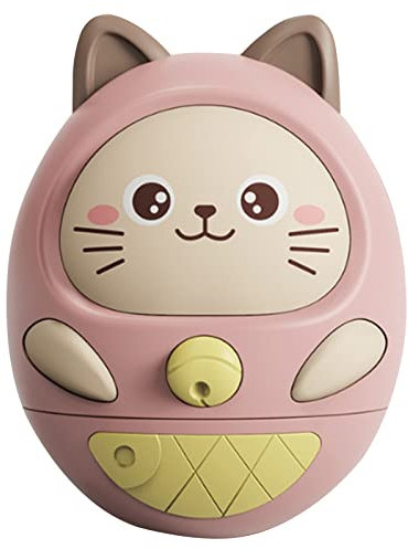 Stronrive Wobbler-Spielzeug-Baby - Musikalisches Katzenwobbler-Erleuchtungsspielzeug,Lustiges musikalisches sensorisches Spielzeug, Bauchzeit-Wobbler-Spielzeug für Babys über 3 Monate