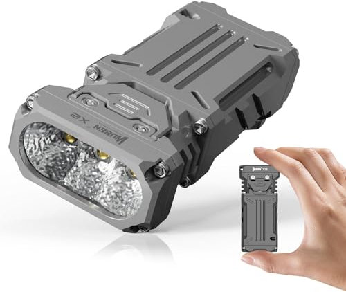 WUBEN X2 LED Taschenlampe, Extrem Hell 1800 Lumen USB Aufladbar Taschenlampen, 6 Modi Taschenlampe Batteriebetrieben, IP68 Wasserdicht Tragbare Flashlight für Outdoor Notfall Camping(Titan Grau)