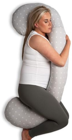 BellaMoon 3 in 1 Pregnancy Pillow – Full Body Pillow Support for Pregnant Women - Adjustable C Shaped Pregnancy Pillows for Sleeping, Nursing & Baby Lounger - Washable Organic Cotton Cover.