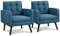 Yaheetech Ohrensessel mit bequemer Rückenlehne Polyester Polstersessel bis 136 kg belastbar Fernsehsessel fürs Wohnzimmer/Schlafzimmer Sessel 2er Set Blau
