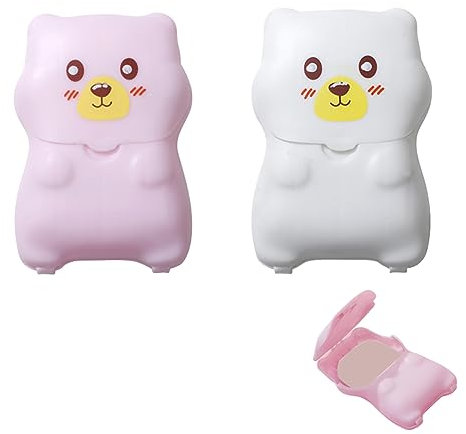 2 Stück 100 Blätter Seife Papier, Seife für Unterwegs Einweg, Mini Tragbar Paper Soap, Reisen Seifenblätter, Tragbare Seife Papier mit Kunststoffbox, Für Unterwegs Reisen Camp Outdoor (2 Düfte)