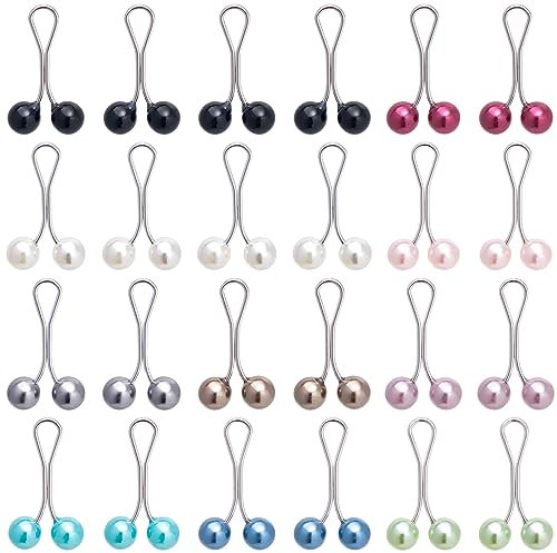 Joez Wonderful 24 Stück Hijab Pins Clips für Frauen, niedliche Schal Clip Hijab Pins Perle Brosche Pins, Kopftuch Schal Schal Muslim Hijab Schal Clips Sicherheitsnadeln Knöpfe Hochzeitskleid
