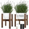 SENENQU 2 Pack Adjustable Bamboo Plant Stand, Wooden Flower Pot Holder Display Rack for Indoor Outdoor, Fits 8-12 Inch Pots