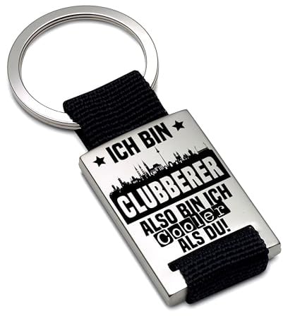 Lieblingsmensch Schlüsselanhänger mit Gravur | Ich bin Clubberer also bin ich cooler als du! | Fußball Schlüsselanhänger für Nürnberg Fan | Skyline deiner Stadt | hochwertige Lasergravur