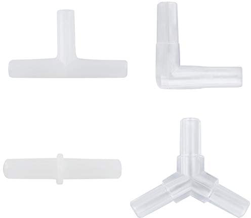 Pawfly Acquario Tubo Flessibile Aereo Connettore 4 Tipi di valvola in Linea di plastica, 40 Pezzi