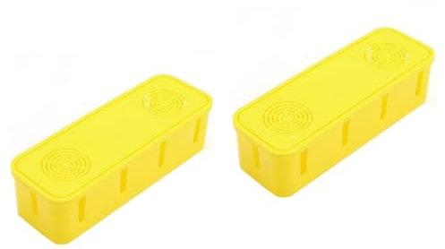 Gatuida 2 Stücke Kabel Organizer Box Telefon Ladegerät Buchse Kabel Sortierung Draht Kabel Lagerung Home Storage Box Gelb