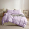 Ruccit Set copripiumino per letto matrimoniale, in microfibra spazzolata, viola, morbido, 3 pezzi, con chiusura a cerniera, lacci angolari, resistente, resistente allo sbiadimento