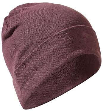 camel active Damen Feinstrick-Beanie aus Reiner Baumwolle Lila, Womenswear-OS