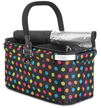 Einkaufskorb Falko Duo Farbe schwarz - Bunte Punkte