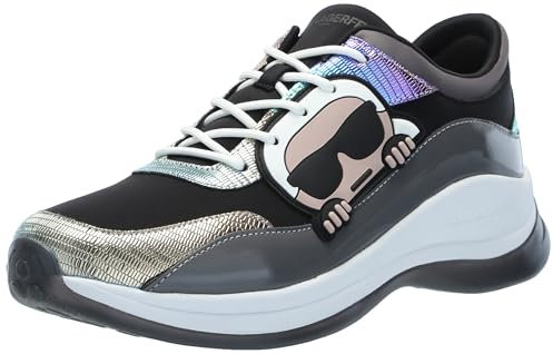 KARL LAGERFELD Damen Coty Everyday Lace Up Sneaker, Schiefer/Schwarz, 39 EU